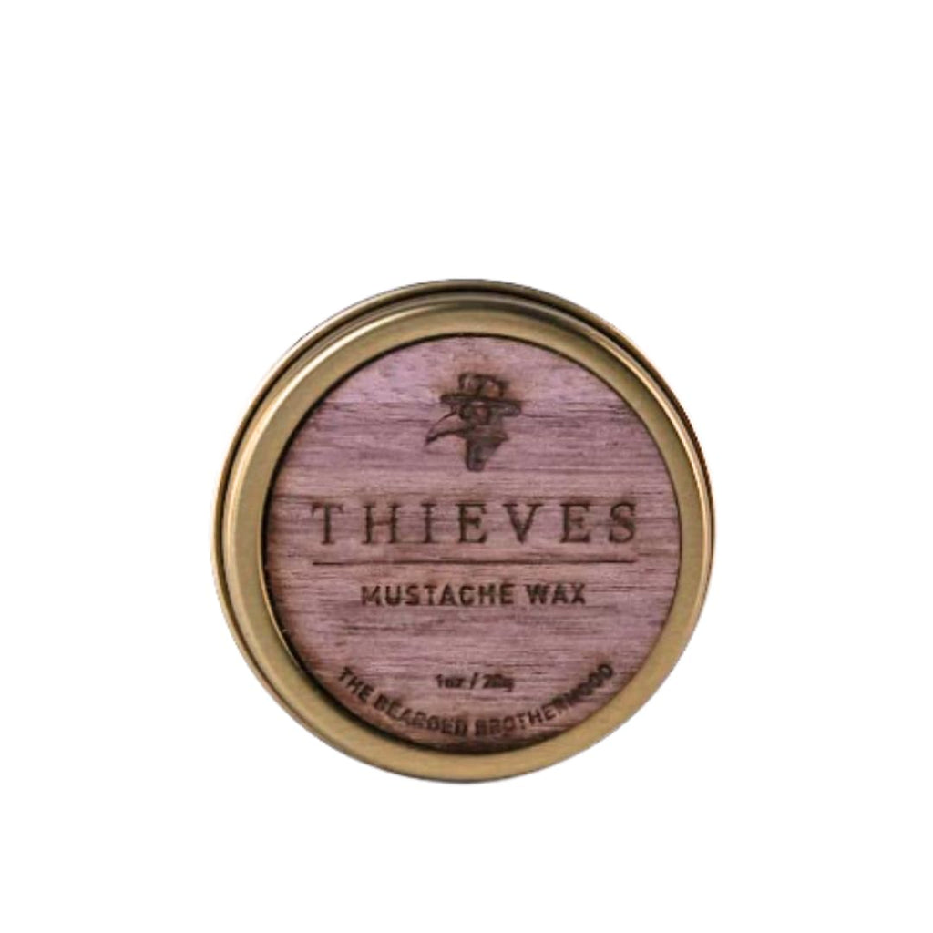 The Bearded Brotherhood TBB Thieves Mustache Wax for Men | Natural Mustache Styler with Long-Lasting Hold | Cinnamon, Citrus, Rosemary & Rose Scent | Handcrafted in Texas | 1 oz