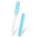 Makartt Glass Nail File - Double-Sided Sandblasted Crystal with Case | Reusable Portable Manicure Buffer - 1pc Blue