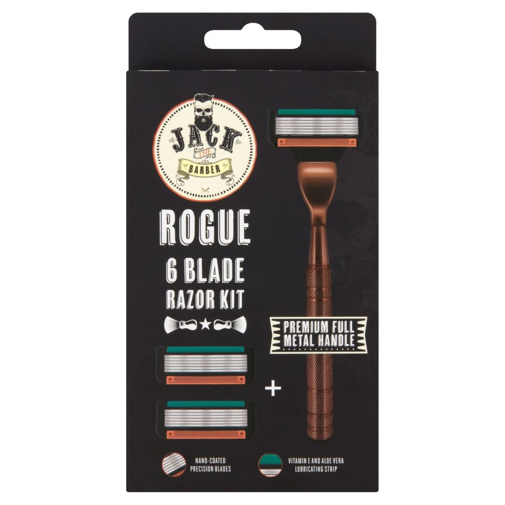 Jack the Barber 6 Blade Razor Kit with Metal Handle