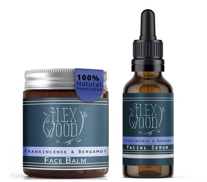 Frankincense & Bergamot Gift Set | Natural Vegan Face Cream & Serum for Men & Women - Anti-Aging, Moisturizing