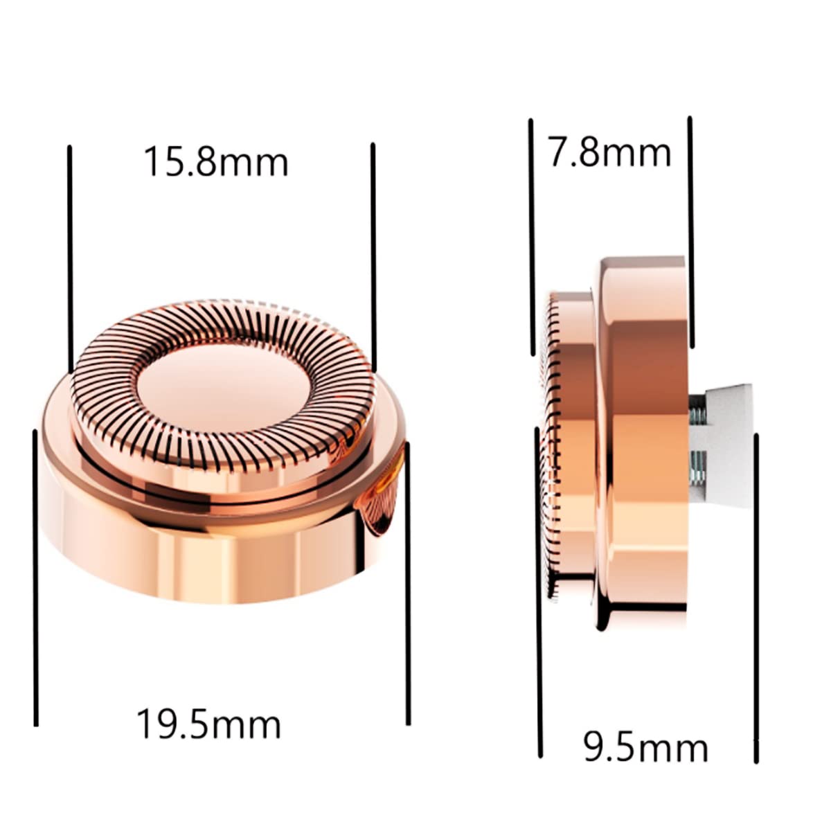 8PCS Replacement Heads For Finishing Touch Flawless Facial Hair Remover,Women Hair Removal Shaving Head First Generation(Gen 1)18K Gold (18K Gold-8psc)