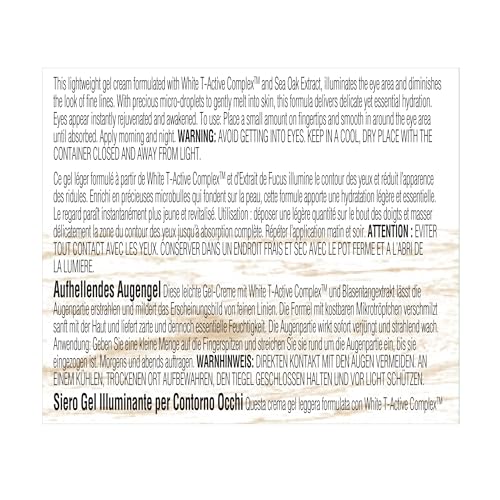 Elizabeth Arden White Tea Skin Solutions Brightening Eye Gel, Dark Circles & Crow's Feet Treatment, Hydrating Anti-Aging Cream, 0.5 fl oz (Pack of 1)