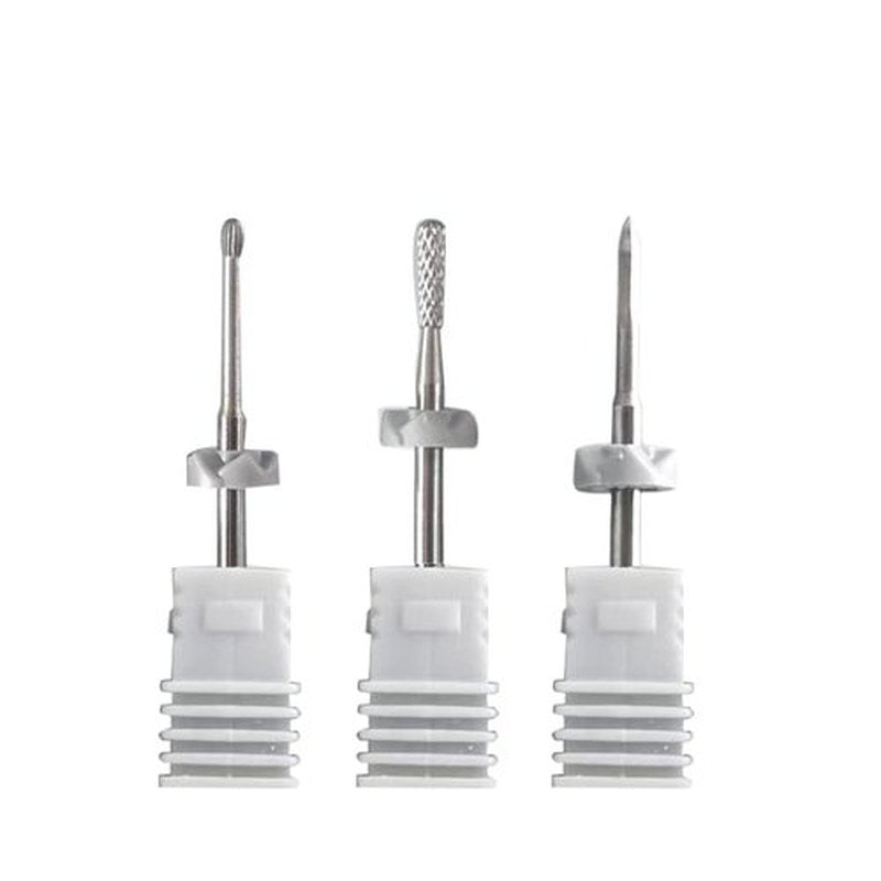 Angzhili 3 Pieces Nail Drill Bits,Cuticle Remover Drill Bits Kit,Tungsten Steel Nail Drill Bits,Manicure Tools for Nails