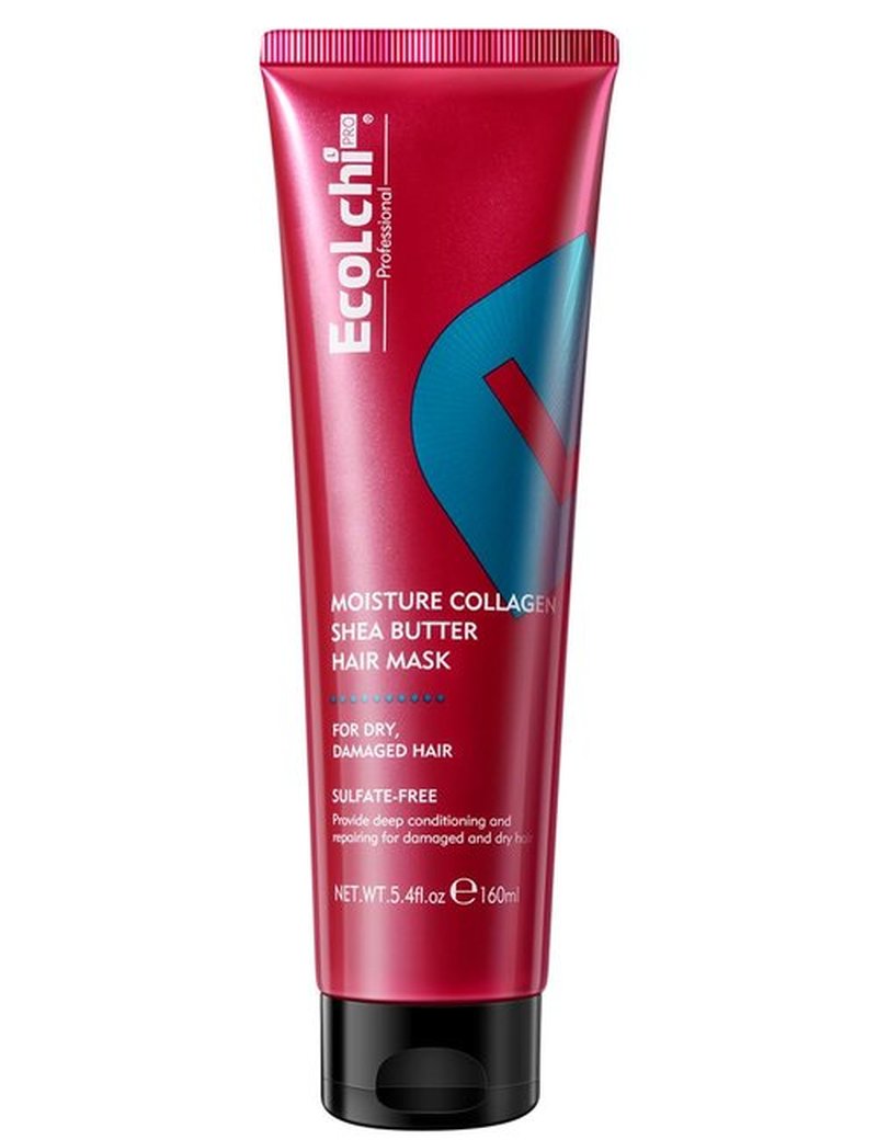 ECOLCHIPRO Collagen Shea Butter Hair Mask Deep Repair Conditioning Moisture Collagen Shea Butter Hair Treatment for Dry and Damaged Hair All Hair Types 5.4fl.oz 160ml