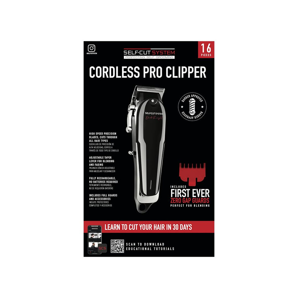 Self-Cut System Cordless Hair Clippers Black Lambo - Cordless Clippers with Precision Blades, Rotary Motor, 90 Min Runtime, Taper Lever, Lightweight Ergonomic Design for Home & Barber Use - Black