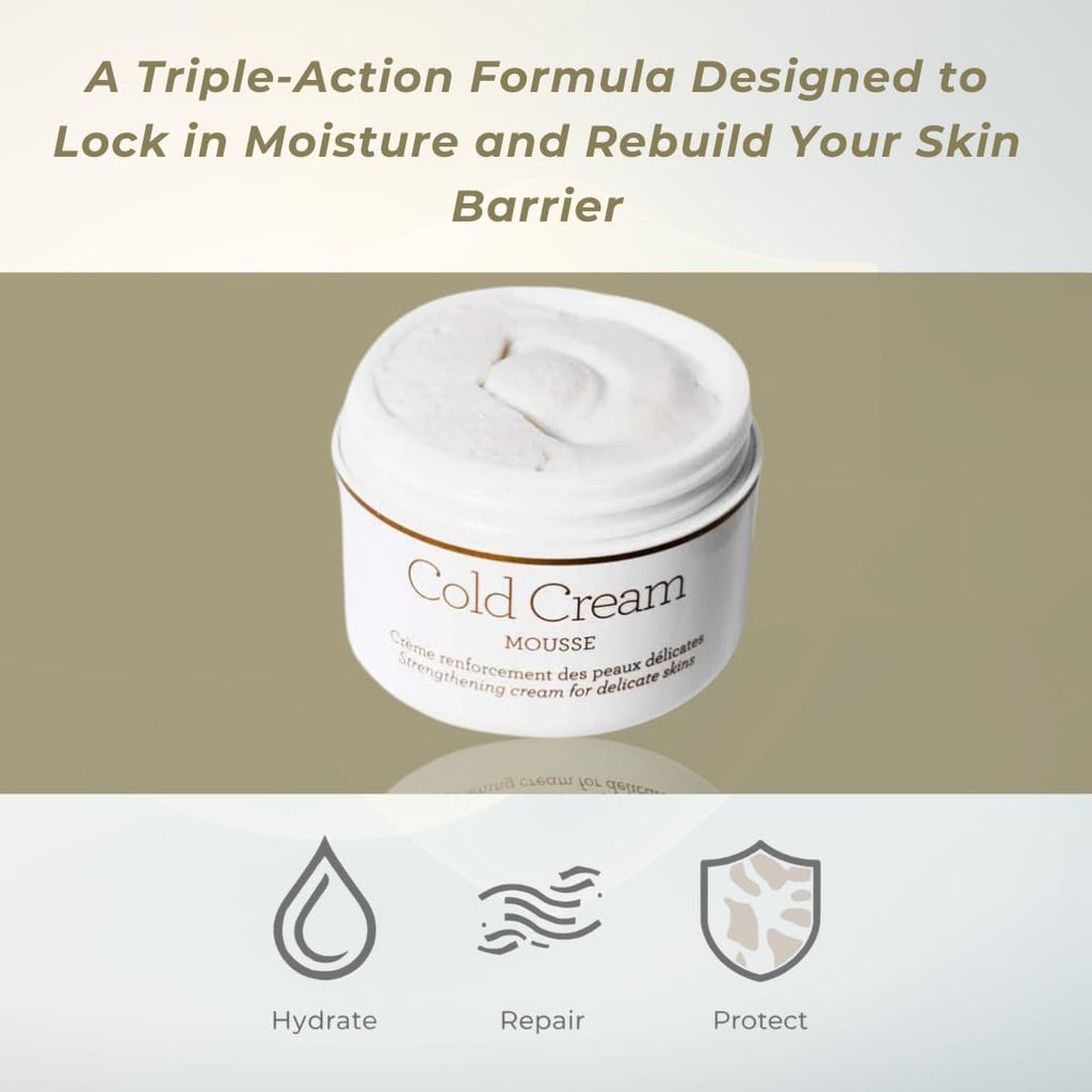 Gernetic Cold Cream Mousse, Strengthening Daily Face Moisturizer for Delicate Sensitive Skin, Lightweight Texture, 50ml/ 1.7 oz