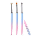 SILPECWEE 3Pcs Ombre Nail Brush Acrylic Nail Art Brushes Nail Gradient Brushes Nail Painting Pen Ombre Brush for Gel Nails Manicure Design Brush Nail Art Tools