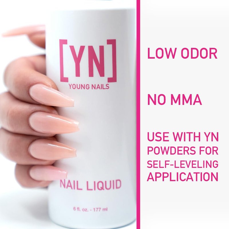 Young Nails Nail Liquid - Professional Grade Monomer for Acrylic Nails | Low Odor, MMA Free, Non-Yellowing