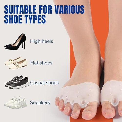 2025 New Silicone Toe Separators 4 Pairs Bunion Corrector Bunion Corrector Cushion, Metatarsal Pads for Men Women Straighten Overlapping Toes, Realign Crooked Toes