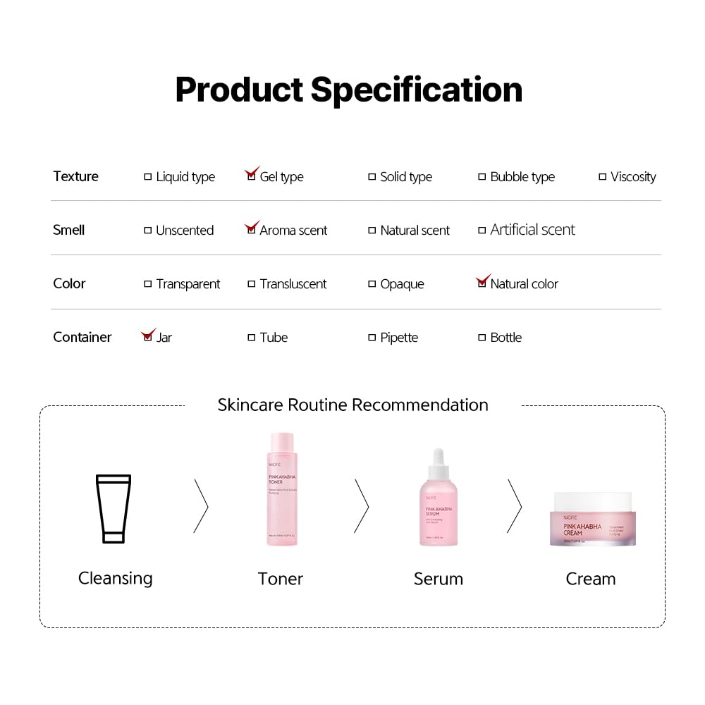 NACIFIC Pink AHA BHA Facial Cream 50ml