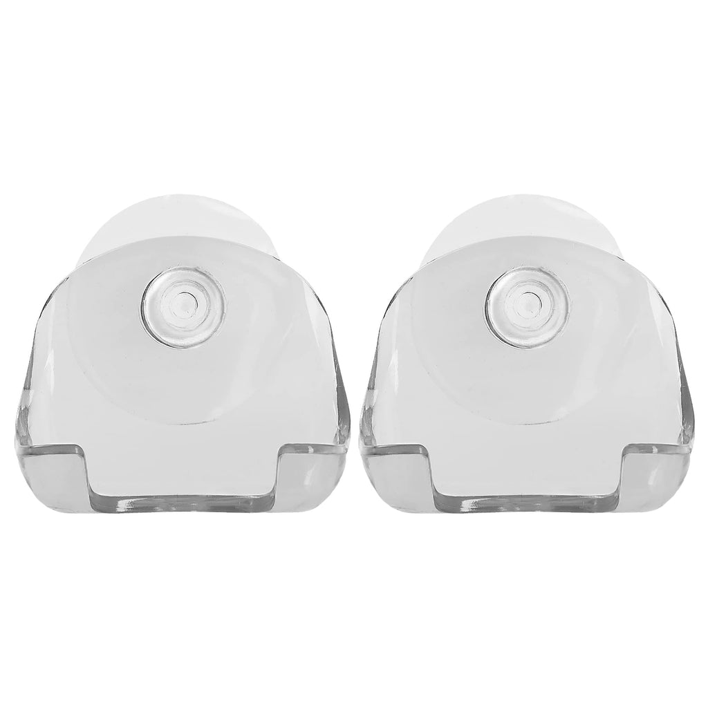 kwmobile 2X Razor Holder with Suction Cup - Self-Adhesive Shaver Wall Mount - Bathroom Organizer for Glass and Tiles - Transparent