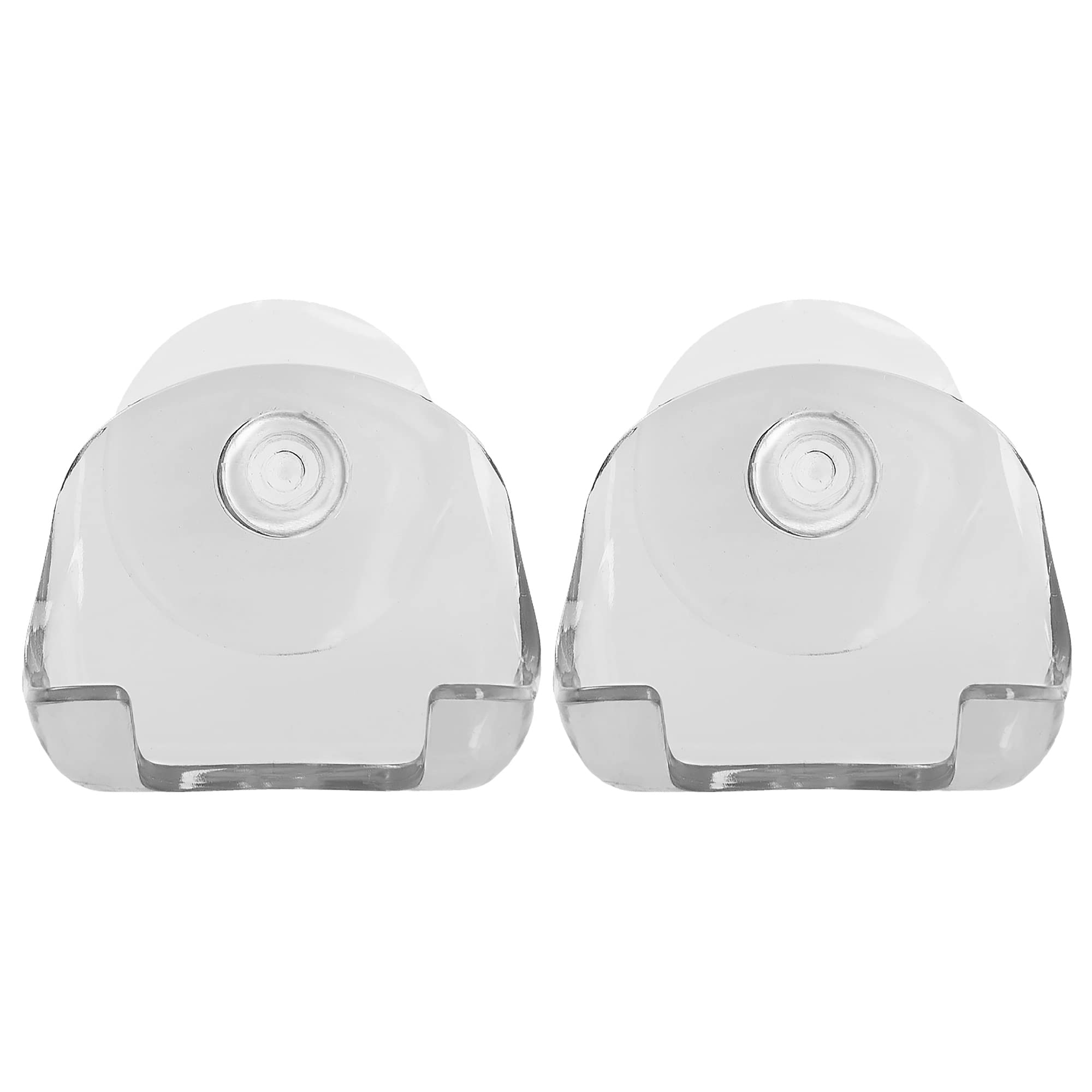 kwmobile 2X Razor Holder with Suction Cup - Self-Adhesive Shaver Wall Mount - Bathroom Organizer for Glass and Tiles - Transparent