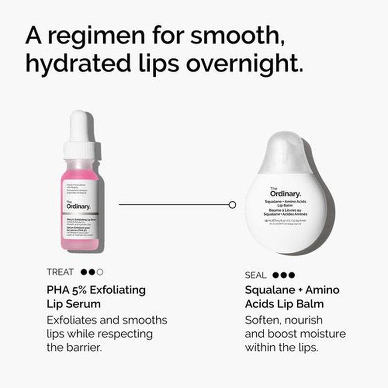 The Ordinary Lip Care Duo - Exfoliating Lip Serum & Hydrating Lip Balm Set | 0.5 Fl Oz