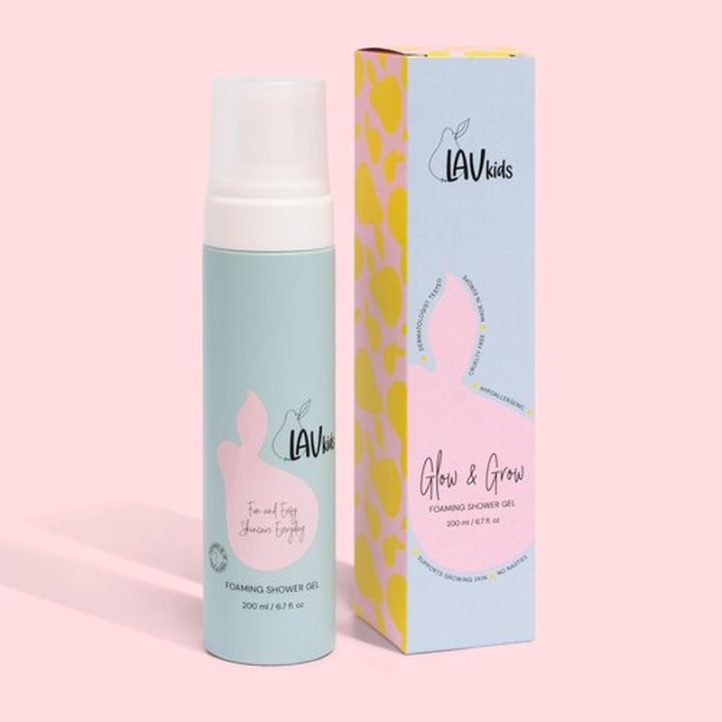 LAV KIDS Shower Gel - Gentle Body Wash for All Skin Types | 200ml Naturally Soft & Delicately Scented