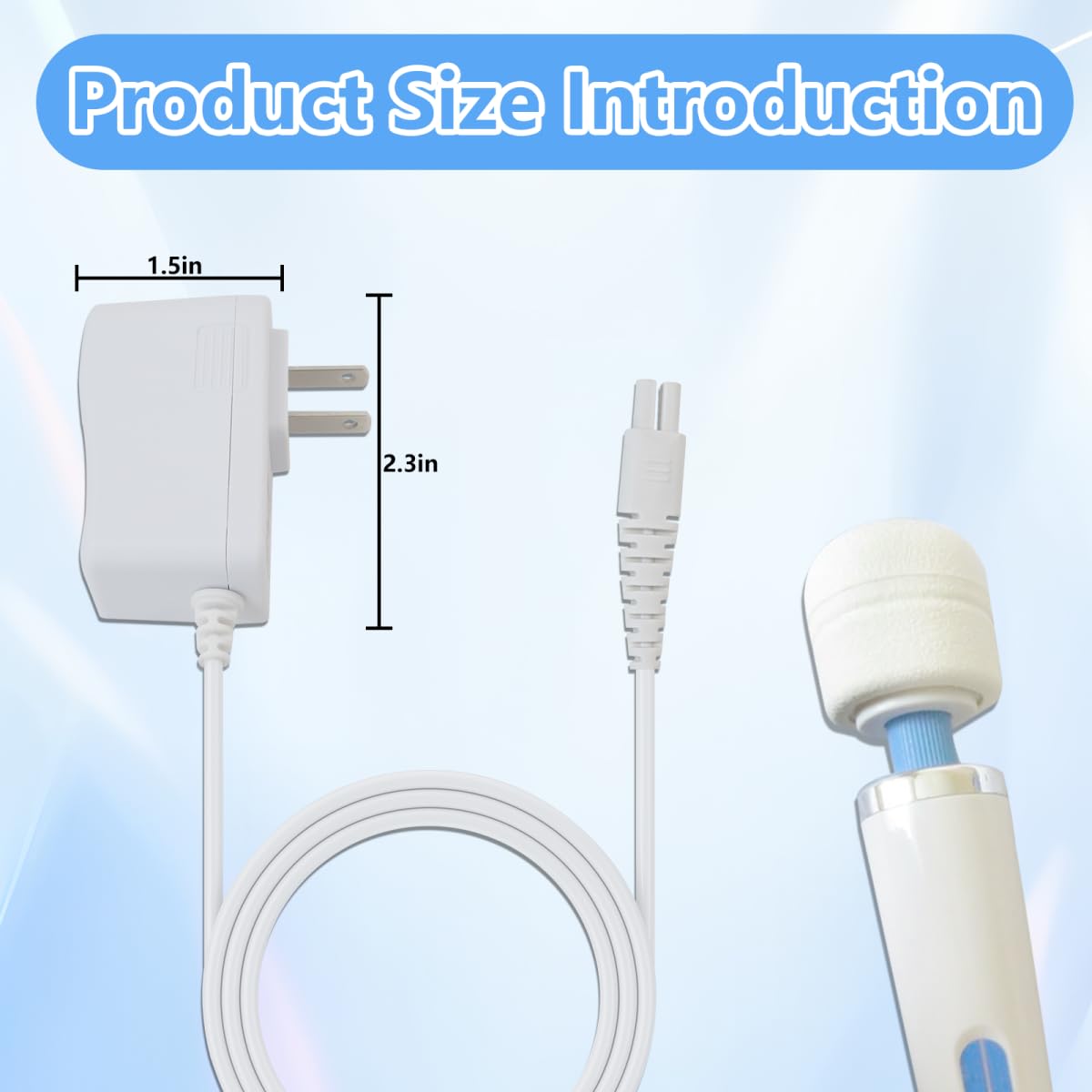 RGNEIN Power Cord for Magic Wand Plus HV-265 HV265 Repl. AC Adapter Charger for Magic Wand Rechargeable HV-270 HV270