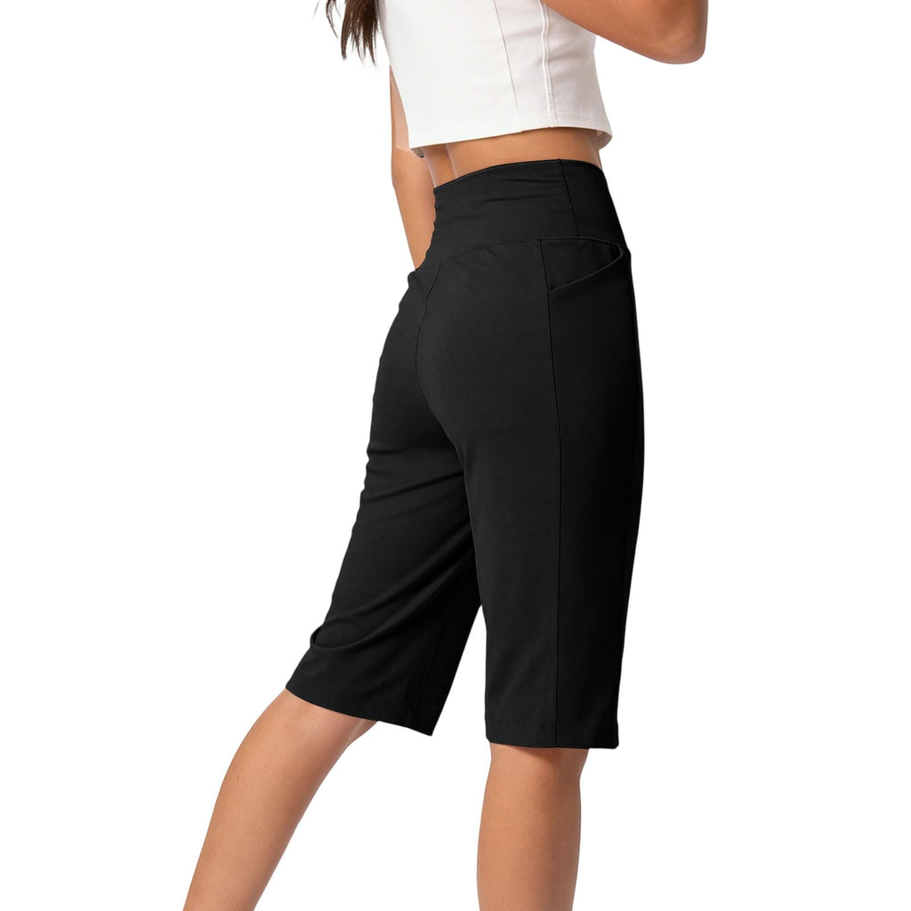 Piuwrlz Yoga Shorts for Women High Waisted Tummy Control Loose Fit Elastic Comfortable Golf Sports Bermuda Shorts