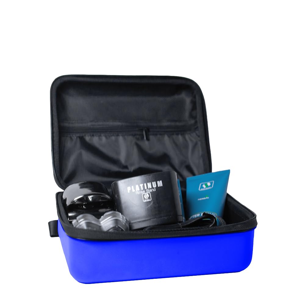 Skull Shaver Deluxe travel case; Spacious and sturdy; best accessory for travel (blue)