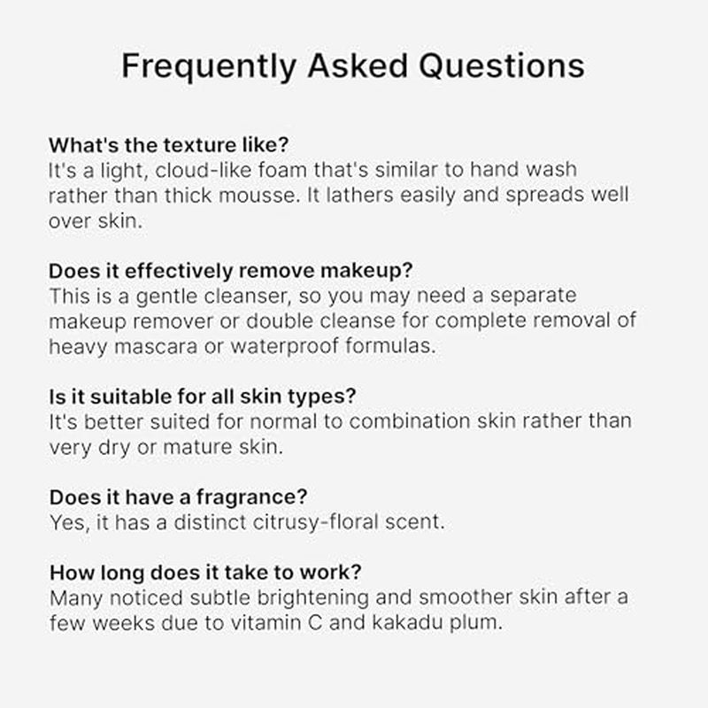 Trilogy Vitamin C Cleansing Mousse, Antioxidant Balancing Facial Cleanser, 150mL