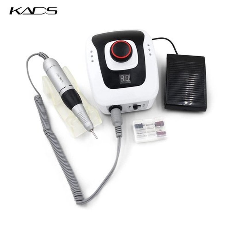KADS 300-35000RPM Electric Nail Drill Machine Set Low Noise Vibration for Acrylic Nail Drill Gel Art Remover Pedicure Tool Glazing Polisher Polishing Grinder