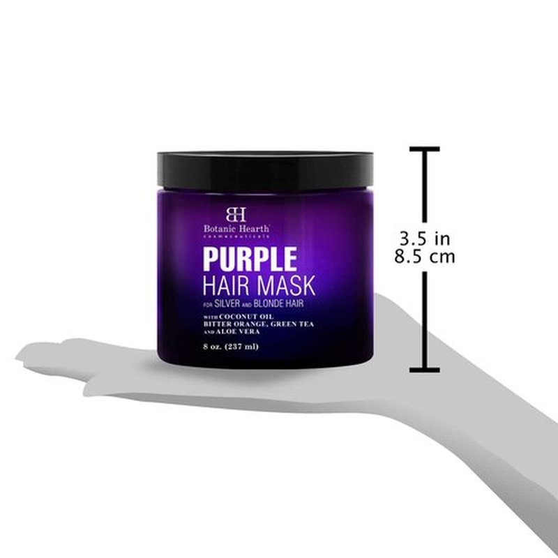 Botanic Hearth Purple Hair Mask - Sulfate & Paraben Free Treatment for Blonde, Silver & Gray Hair | 8 Fl Oz