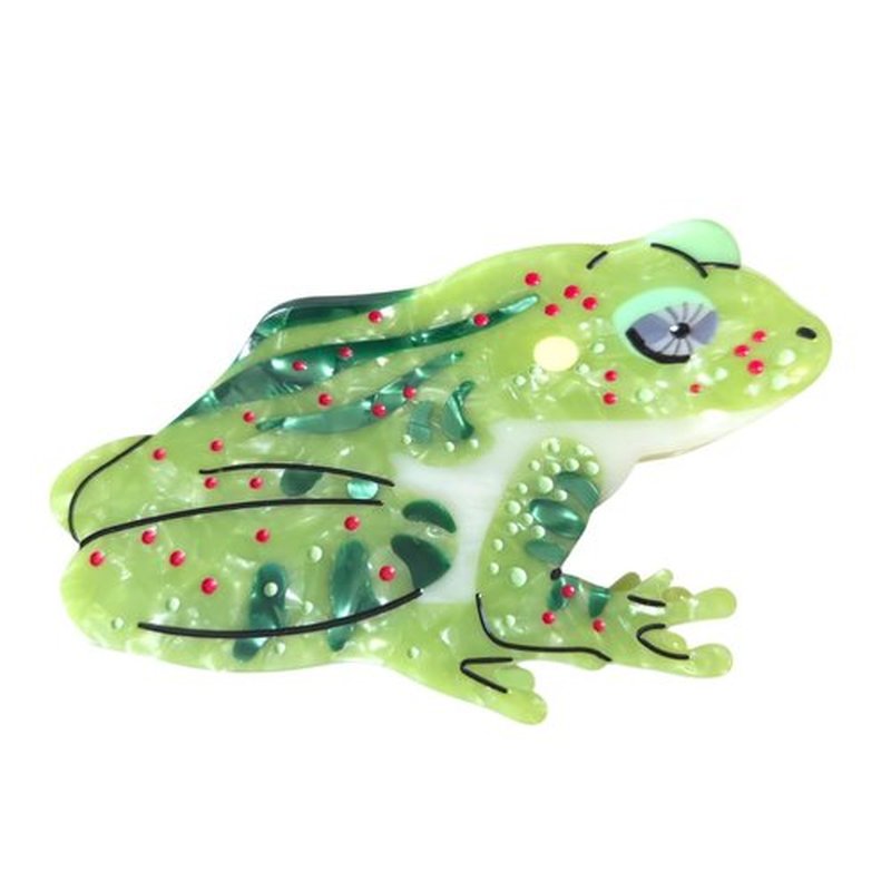 Fantasy Amphibians Animals Hair Clips,Acetate Hair Clips,Big Claw Clips for Women,Novelty Hair Clip (Green Frog)