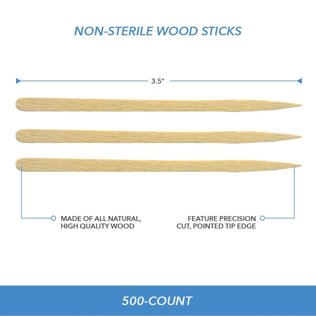 ForPro Professional Collection Premium Eye & Lip Wood Applicators, Non-Sterile, for Hair Removal Wax Application and DIY Projects, 3.5” L x .25” W, 500-Count