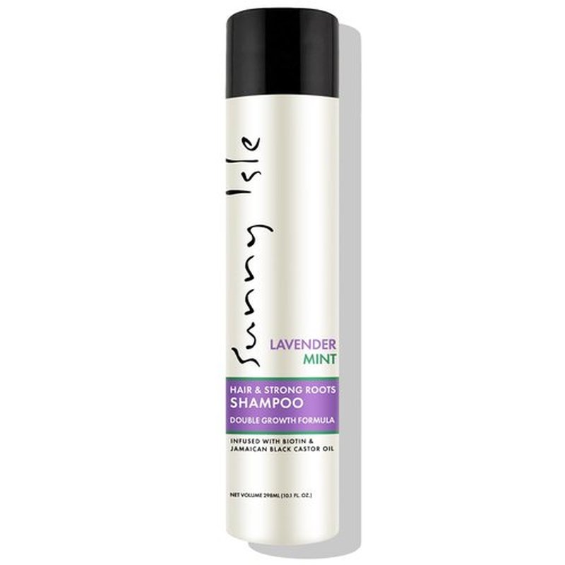 Sunny Isle Lavender Mint Hair & Strong Roots Shampoo - Strengthening, Biotin, Jamaican Black Castor Oil, Paraben & Sulfate Free - 10.1 fl oz