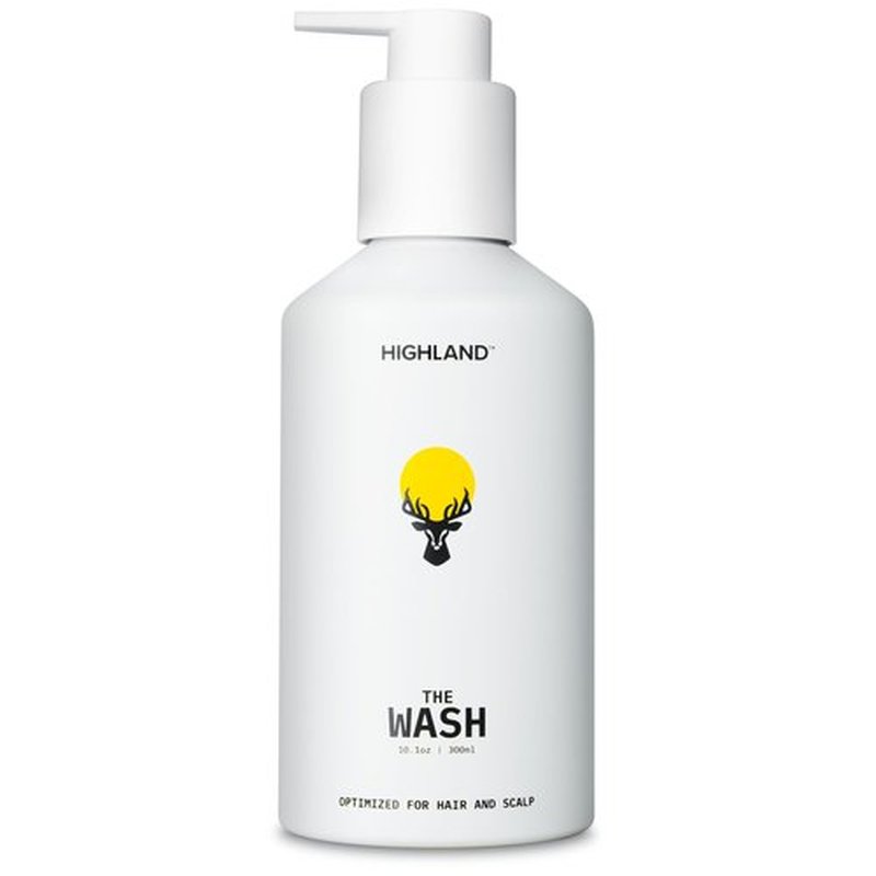 Highland The Wash - Hair & Scalp Shampoo Alternative with Botanicals for Damaged Strands, Restoration & Healthier Hair Growth - Hydrating & Nourishing Cleanser - Wild Mint Sandalwood Scent - 10.1oz