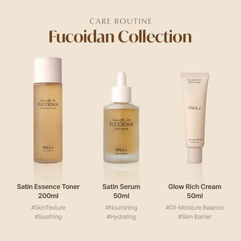 ONUL31 Fucoidan Satin Serum—Anti-Aging, Plump & Glow, Korean Glass Skin, Hydrating, Smoothing, Wrinkle Care, for All Skin Types (1.69 fl.oz./50ml)