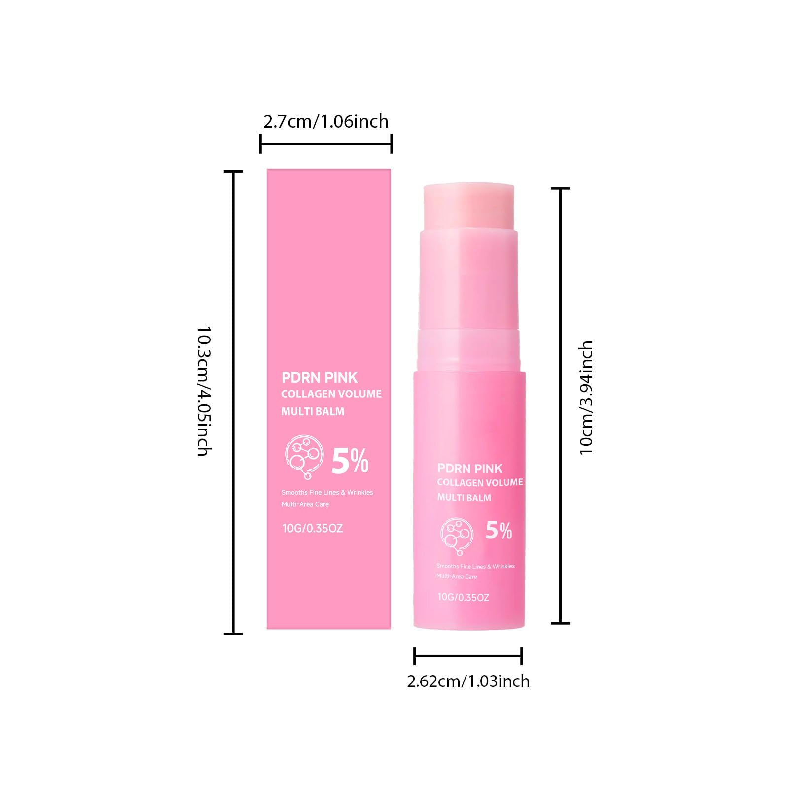 VOKOZK Gloura PDRN Pink Collagen Volume Multi Balm, PDRN Collagen Volufiline Stick, Volumizing Hydrating Firming Smooth, Gentle Enough for Face Eyes, Lips, Neck & More (2PC)