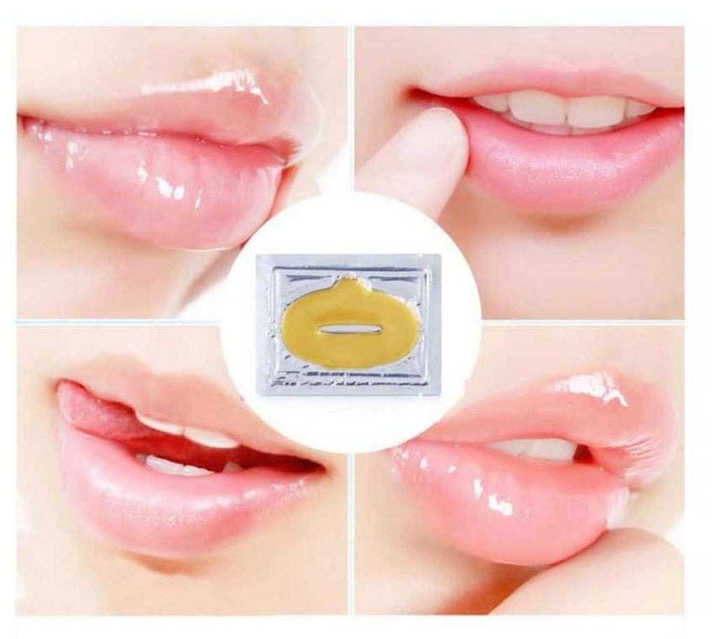 Jakuva 30PCS Moisturizing Collagen Lip Masks, Sleeping Mask Lip Balm Bulk for Dry Mouth, Remove Chapped Skin & Anti-Aging, Hydrating Plumping Face Care for Mother's Day, Golden