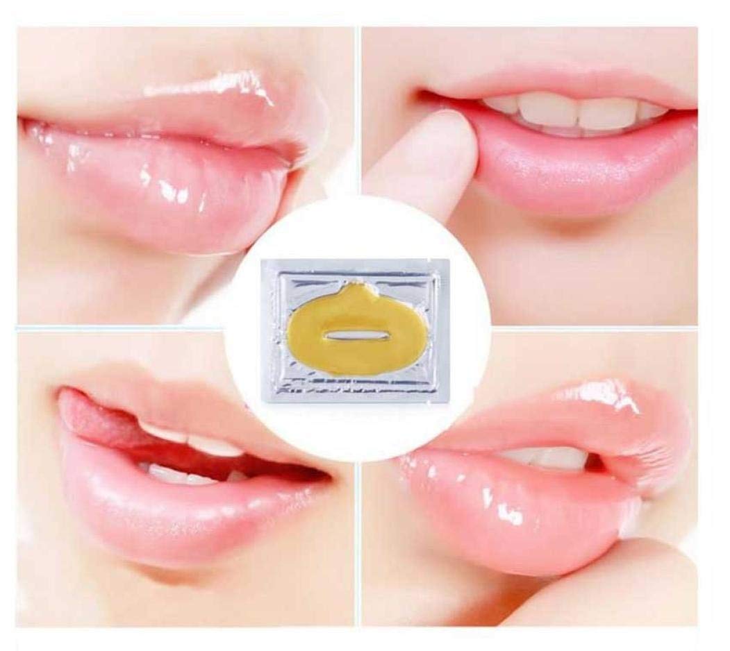 Jakuva 30PCS Moisturizing Collagen Lip Masks, Sleeping Mask Lip Balm Bulk for Dry Mouth, Remove Chapped Skin & Anti-Aging, Hydrating Plumping Face Care for Mother's Day, Golden