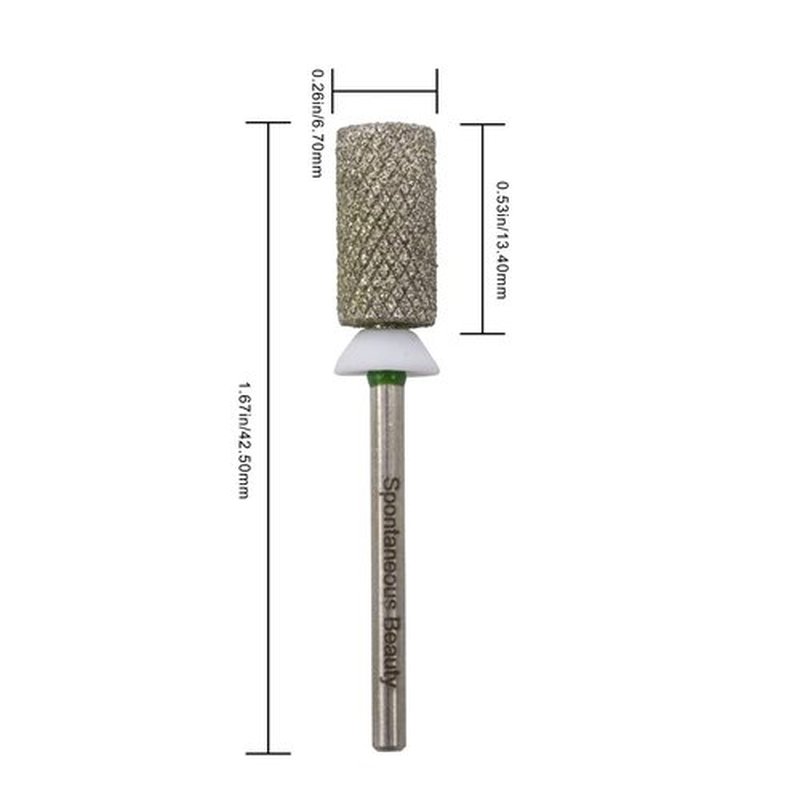 Spontaneous Beauty Premium Carbide Diamond/Diamond Nail Drill Bit, Special Edition Cross Cut 3/32" Shank (Large Barrel - Coarse Grit)