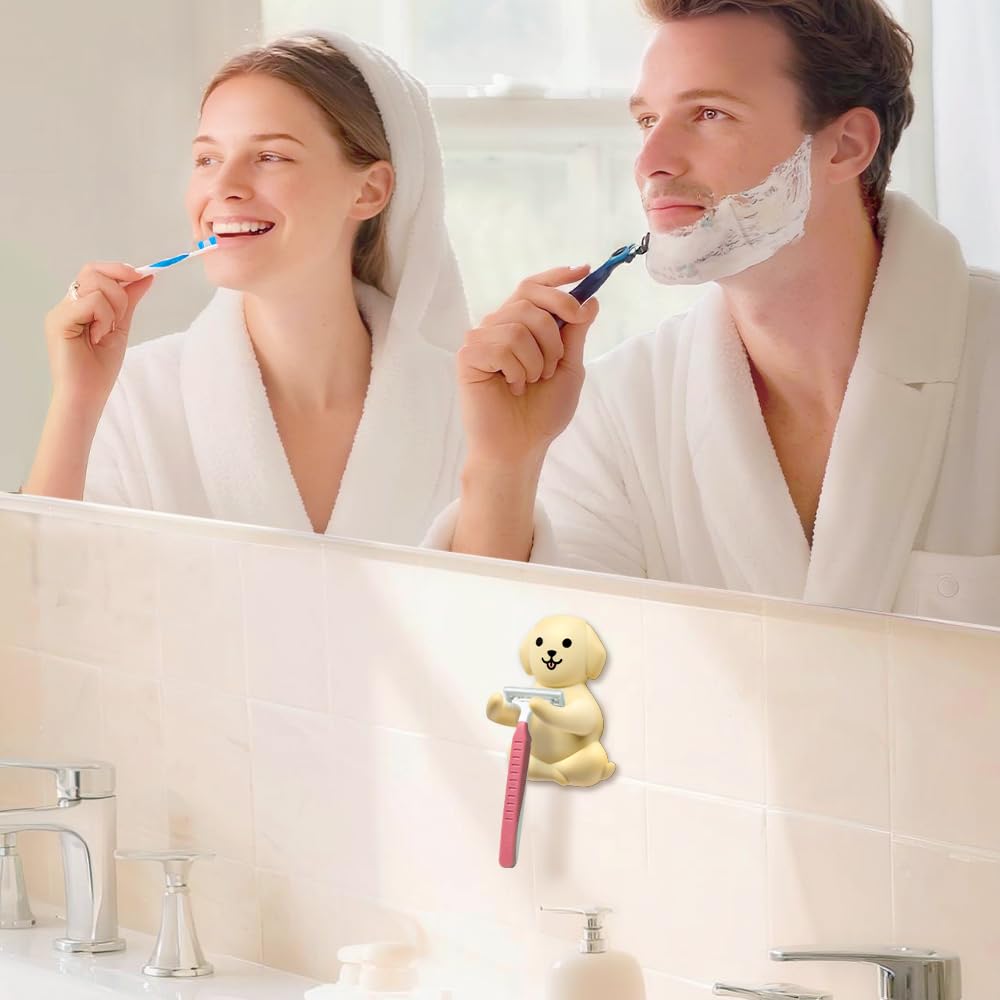 Mhfpl Cute Dog Razor Holder Shower, Cute Gadgets Leg Razor Holder, Relaxing Shower Accessories, Funny Animals Bathroom Decor for Women Mom Sister Friend Wife Girlfriend, Funny Dog Gifts for girlfriend