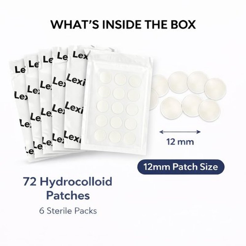 Kool Patch, The Overnight Emergency Pimple Patch, Hydrocolloid Acne Patch for face, Shrinking Zits and Whiteheads in 1 Use, Nighttime Spot Pimple Stickers for Face (72 Count) 6 Sterile Sheets