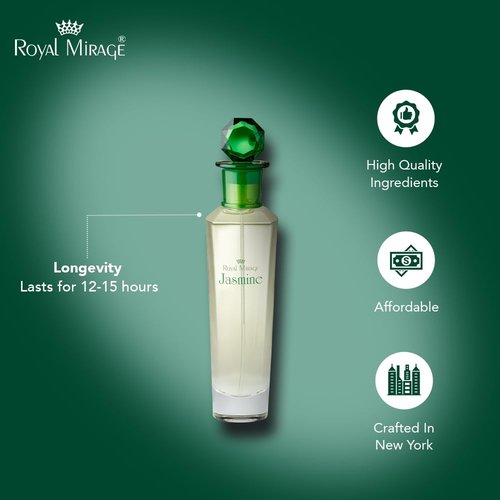 Royal Mirage Jasmine Eau de Toilette for Women - Floral Fresh Perfume 100ml | Long-Lasting Luxury Fragrance