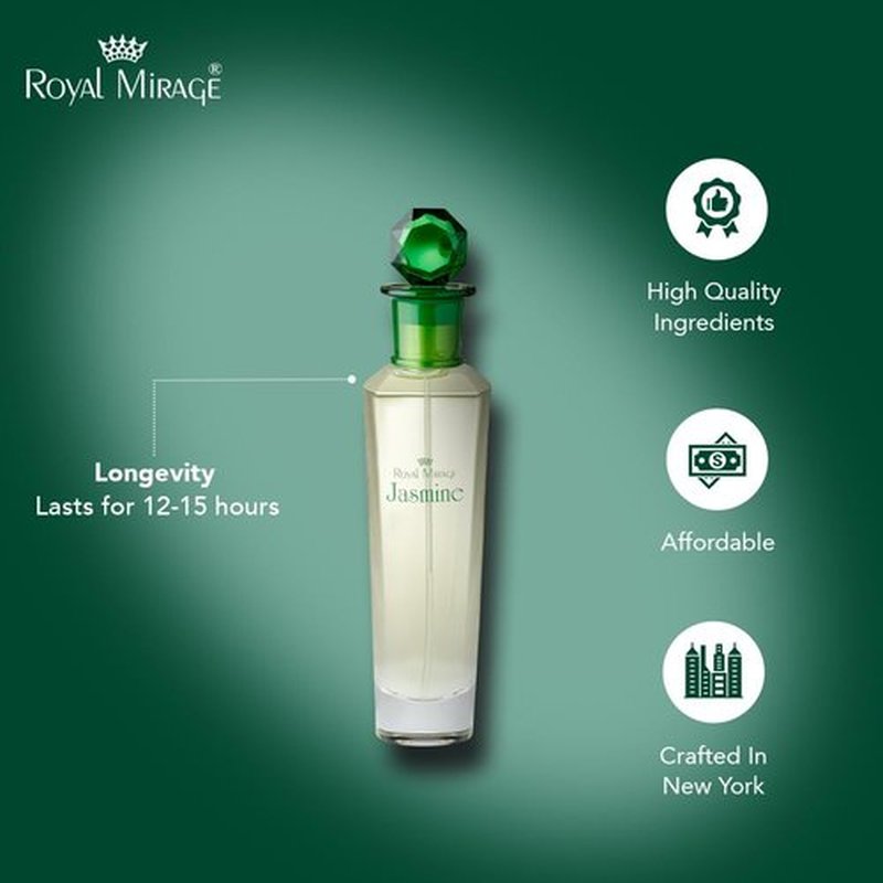 Royal Mirage Jasmine Eau de Toilette for Women - Premium Floral Perfume 100ml | Long-Lasting Fresh Fragrance