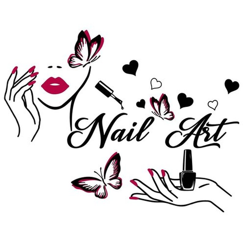 SUPERDANT Nail Art Wall Decor Nails Theme Wall Stickers with Butterfly Decals Nail Salon Stickers for Walls Vinyl Art Decor Gift for Girl Woman Bedroom Dressing Room Decoration