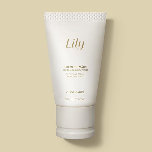 O BOTICARIO Lily Satin Hand Cream, Moisturizing Scented Hand Lotion with Luxurious Fragrance, 1.7 Ounce (50g)