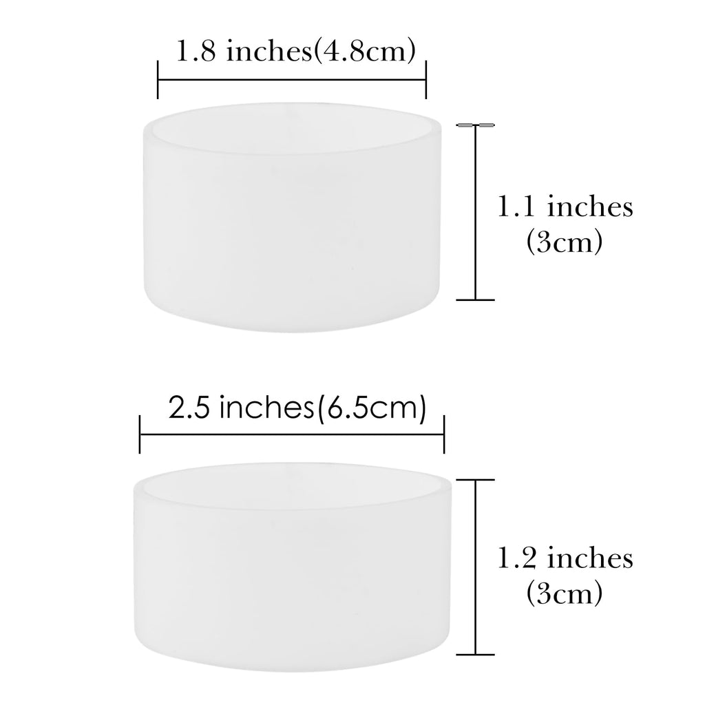 Linkidea 2 Pack Shave Gel Can No Rust Holder, Silicone Rubber Shaving Foam Bottom Rust Protector, Rust Free Holder, Compatible with Most of Shave Gel (M + L Size/White)