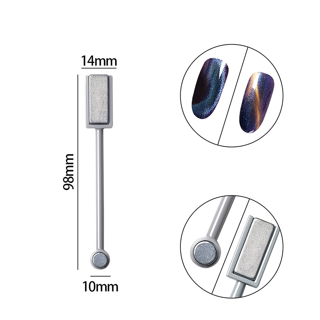 XEAOHESY 15 Pcs Nail Magnet Tool Set Magnet Plate Wand Board Magnetic Pen Stripe Nail Magnet Double Ended Magnet Wand Magnet Stick for Cat Eye Gel Polish Nail Art
