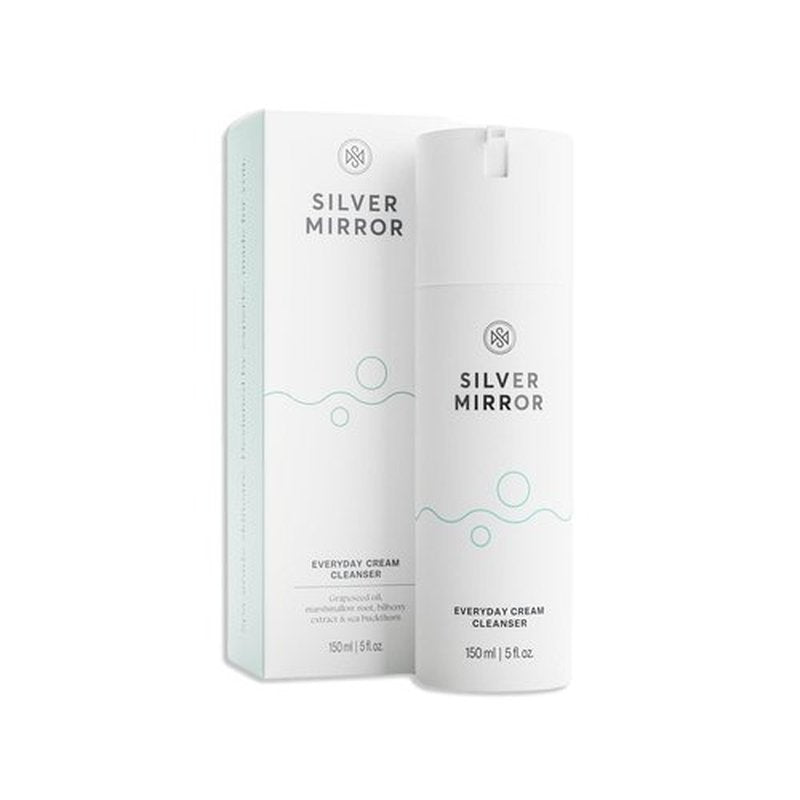 Silver Mirror Facial Cleanser Face Wash with Grapeseed Oil, Gentle Hydrating Cleanser to Remove Makeup Oil and Impurities, Brightening Cream Cleanser, 5 Fl Oz