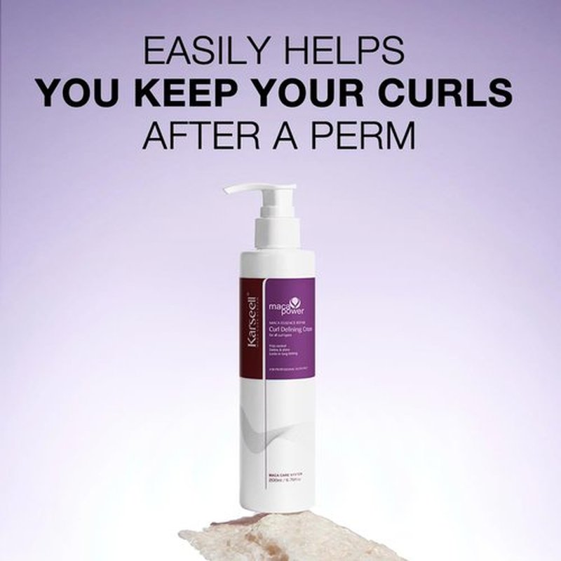 Karseell Curling Perfection Cream - Curl-Defining Essence for All Hair Types, Paraben-Free, 200ML