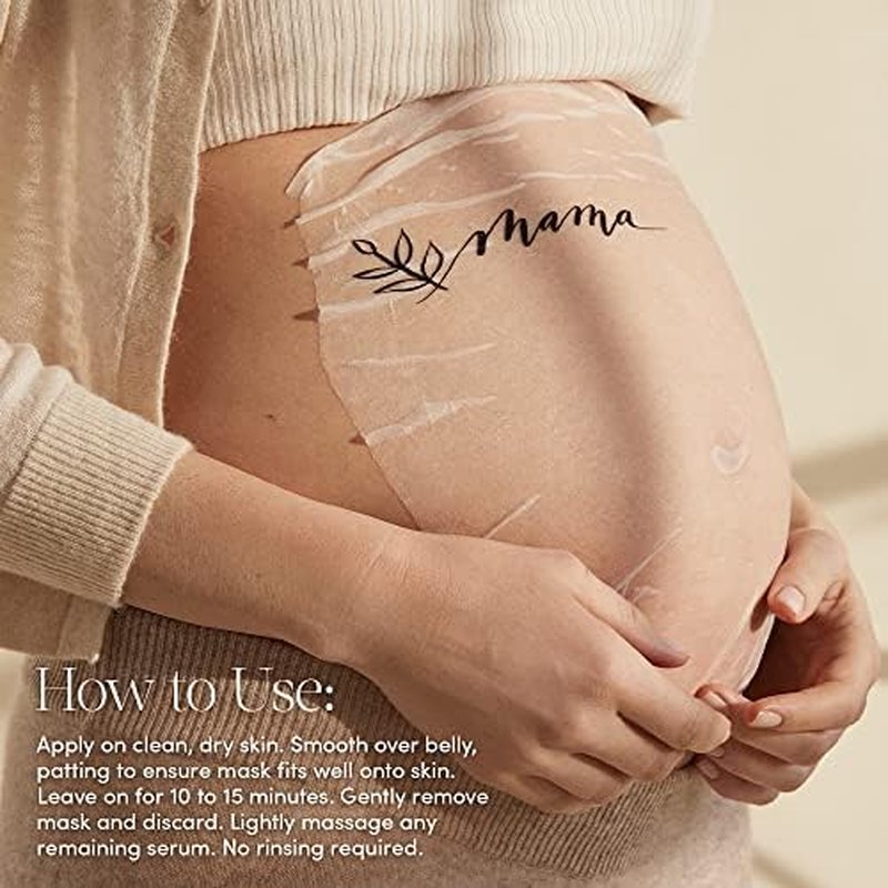 Evereden Soothing Belly Mask - Hydrating & Nourishing Pregnancy Skin Care - 4 Vegan Masks, One Size