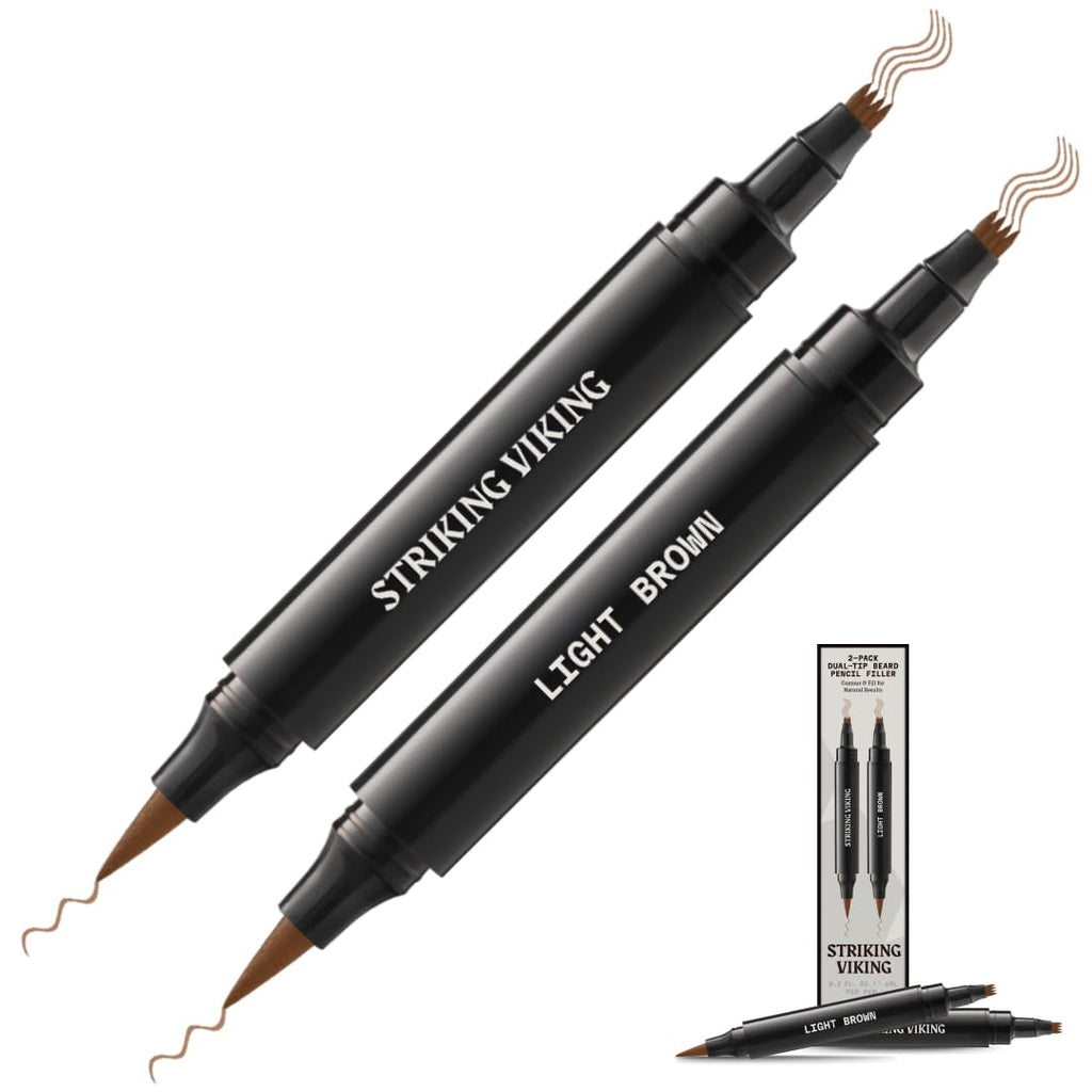 Striking Viking Beard Pencil Filler for Men - Light Brown, 2 Pens Pack