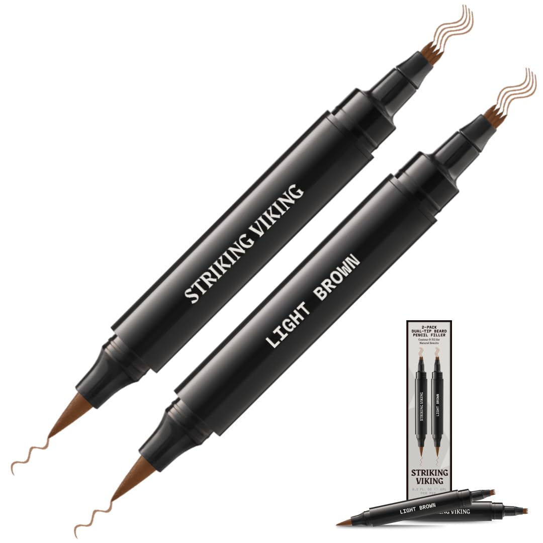 Striking Viking Beard Pencil Filler for Men - Light Brown, 2 Pens Pack