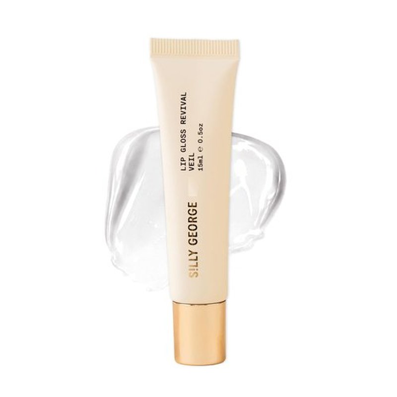 Silly George Lip Gloss Revival - Glossy Hydrating Glaze with Peptides, Shea Butter, & Moisturizing Argan, Macadamia, Babassu Oil for Dry Lips, Clean Beauty Products, Veil, 15ml Tubes
