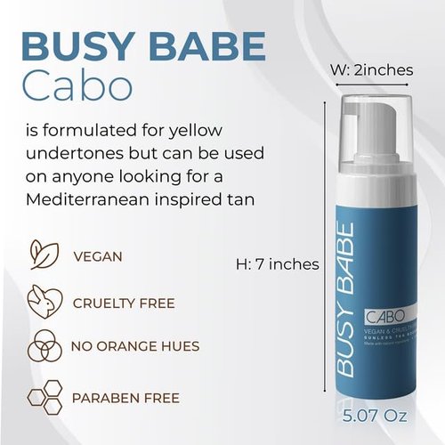 CABO Tanning Mousse - Flawless Self Tanner for All Skin Types | Dark Bronze, 200ml Sun-Kissed Glow