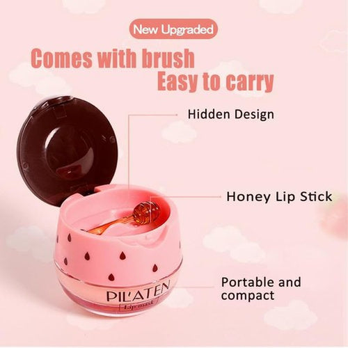 2PCS Bee Balm Honey Pot,Propolis Moisturizing Lip Mask,Hydrating & Prevention Dry and Cracked Lip Scrubs Exfoliator