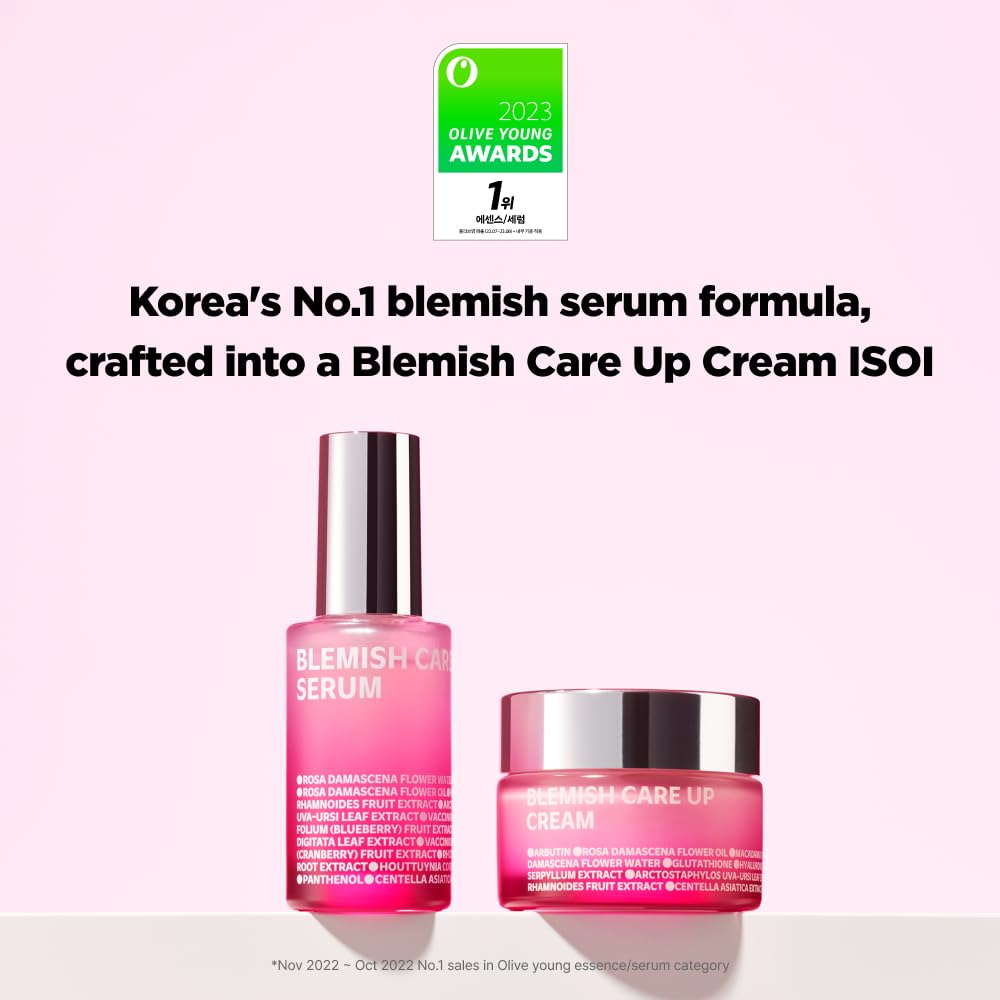 ISOI Blemish Care Up Cream 55ml (1.86 fl.oz) | Blemish Dark Spot Removal & Acne Scar Care with Bulgarian Rose Oil, 5 Layer Hyaluronic Acid | Korean Skin Care